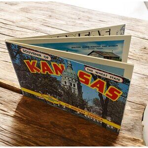 Vintage Kansas Souvenir Photo Book 6 Plastichrome Views